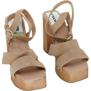 Sam Edelman Rosalind Tan Leather Strappy Platform Heels Women's Size 8